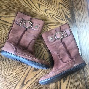 Coach suede and fur winter boots size 8